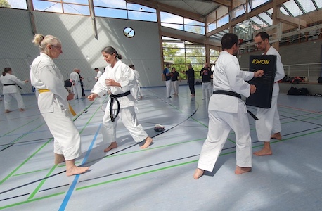 Üben am Makiwara